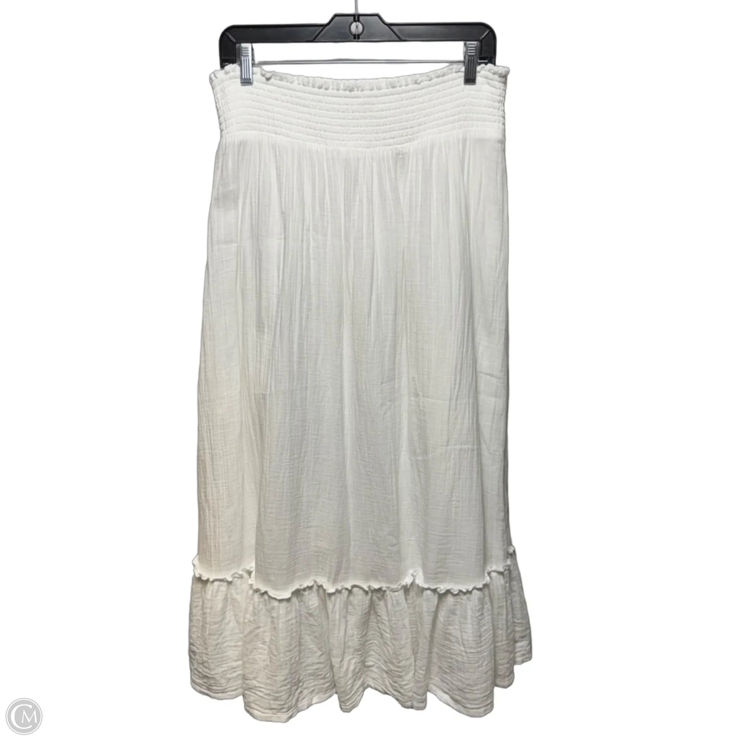 Cotton Skirt Maxi By Quince In White, Size: L