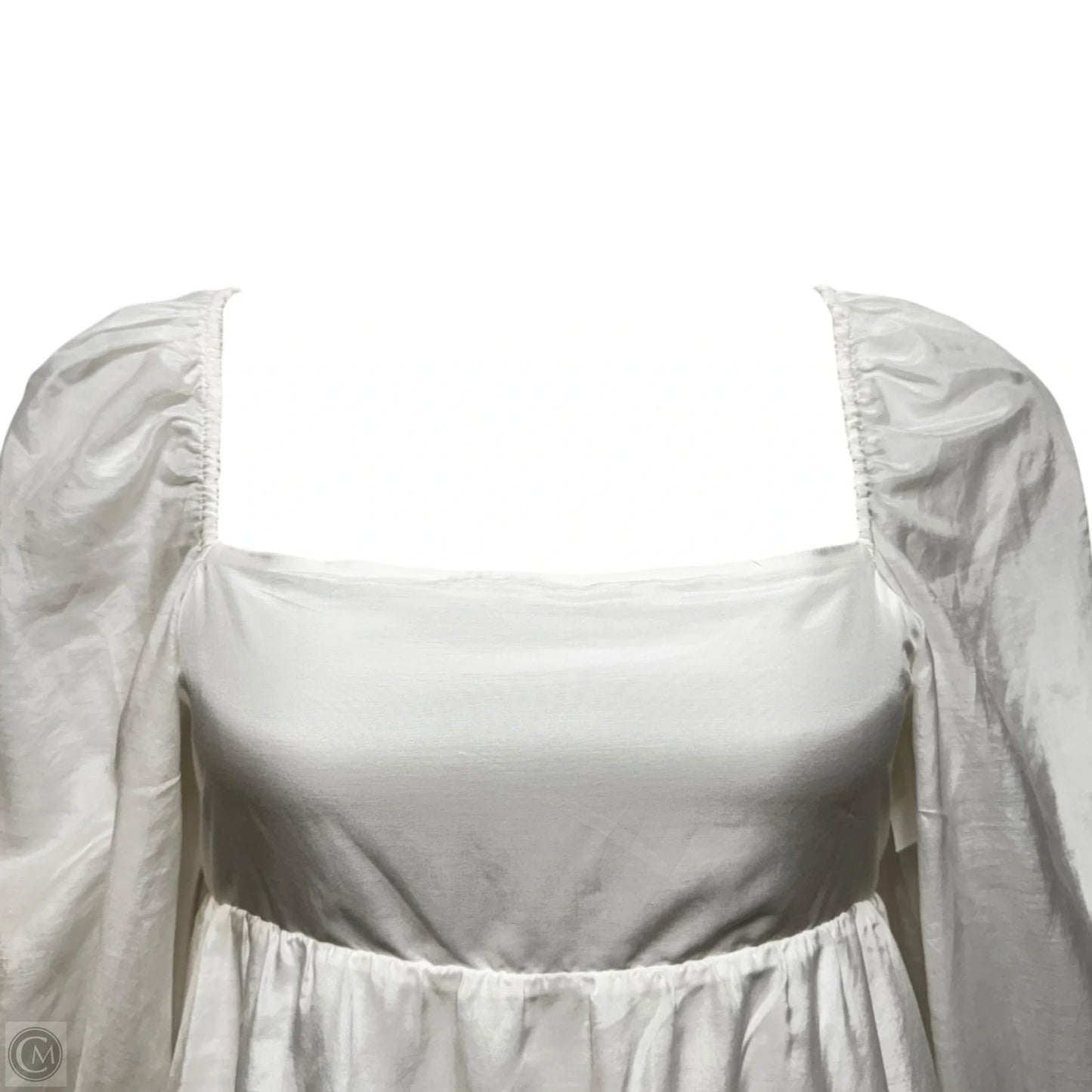 Rowen Tie Back Silk & Cotton Dress Designer By Alice + Olivia In White, Size: L