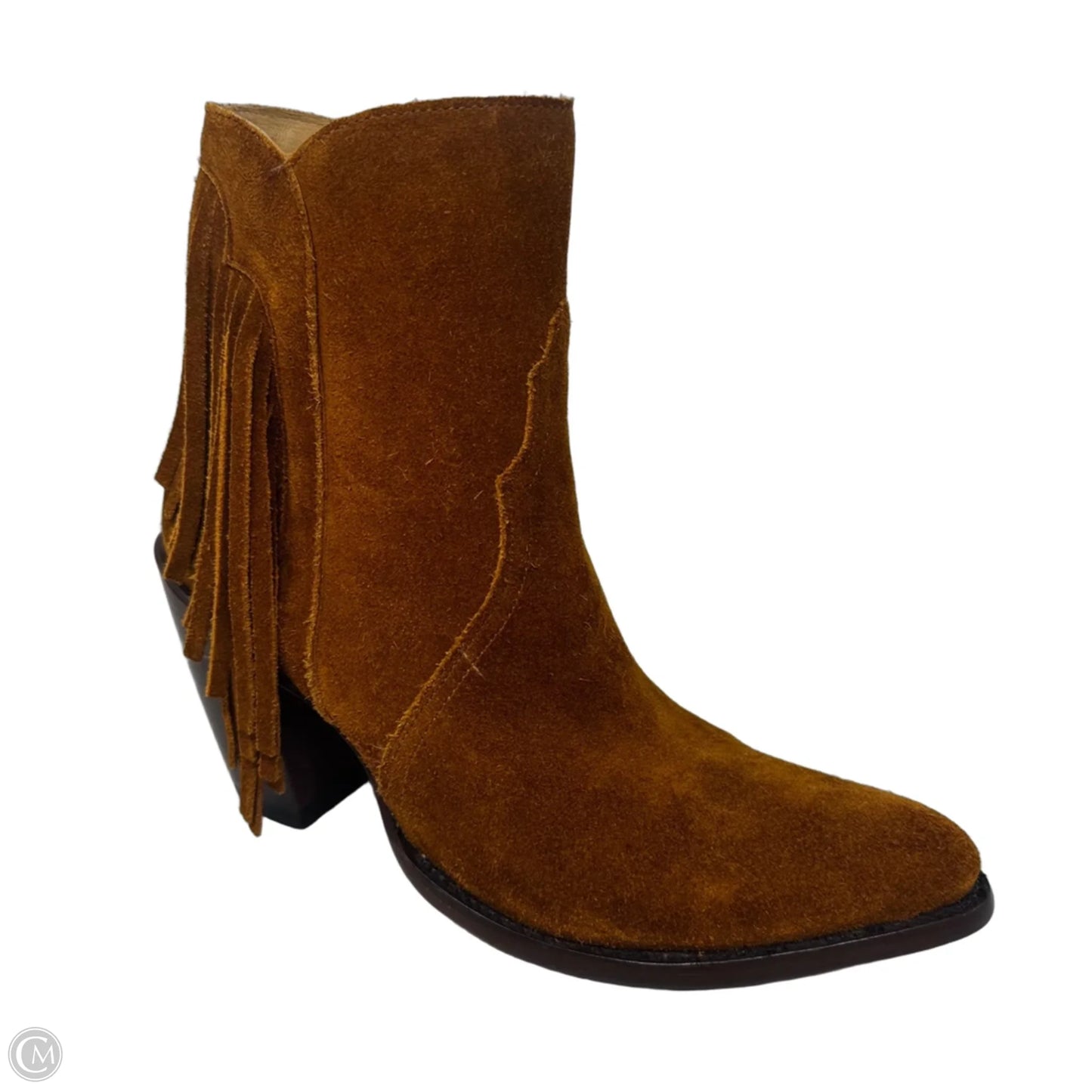 Maypop Fringe Suede Boots Western By Lucchese In Tan, Size: 7.5