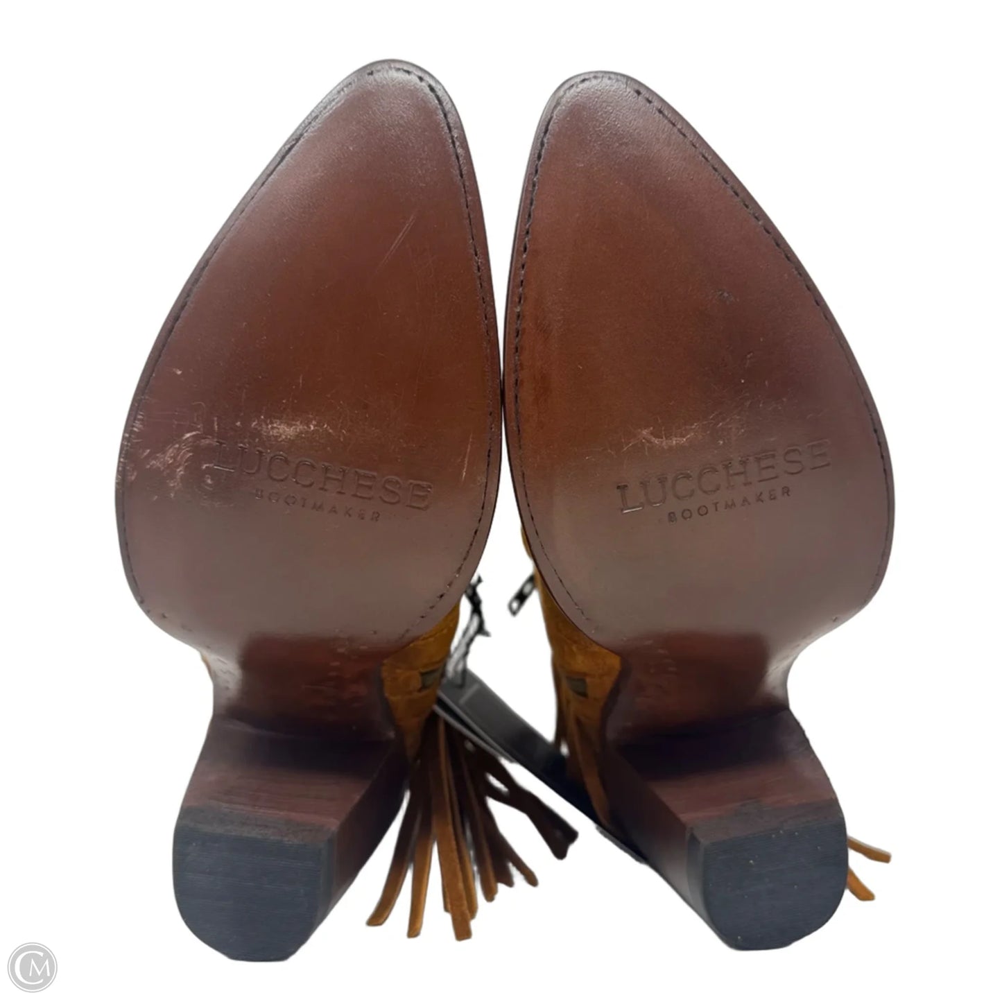 Maypop Fringe Suede Boots Western By Lucchese In Tan, Size: 7.5
