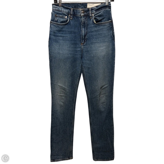 The Wren High Rise Slim Jeans By Rag And Bone In Blue Denim, Size: 2