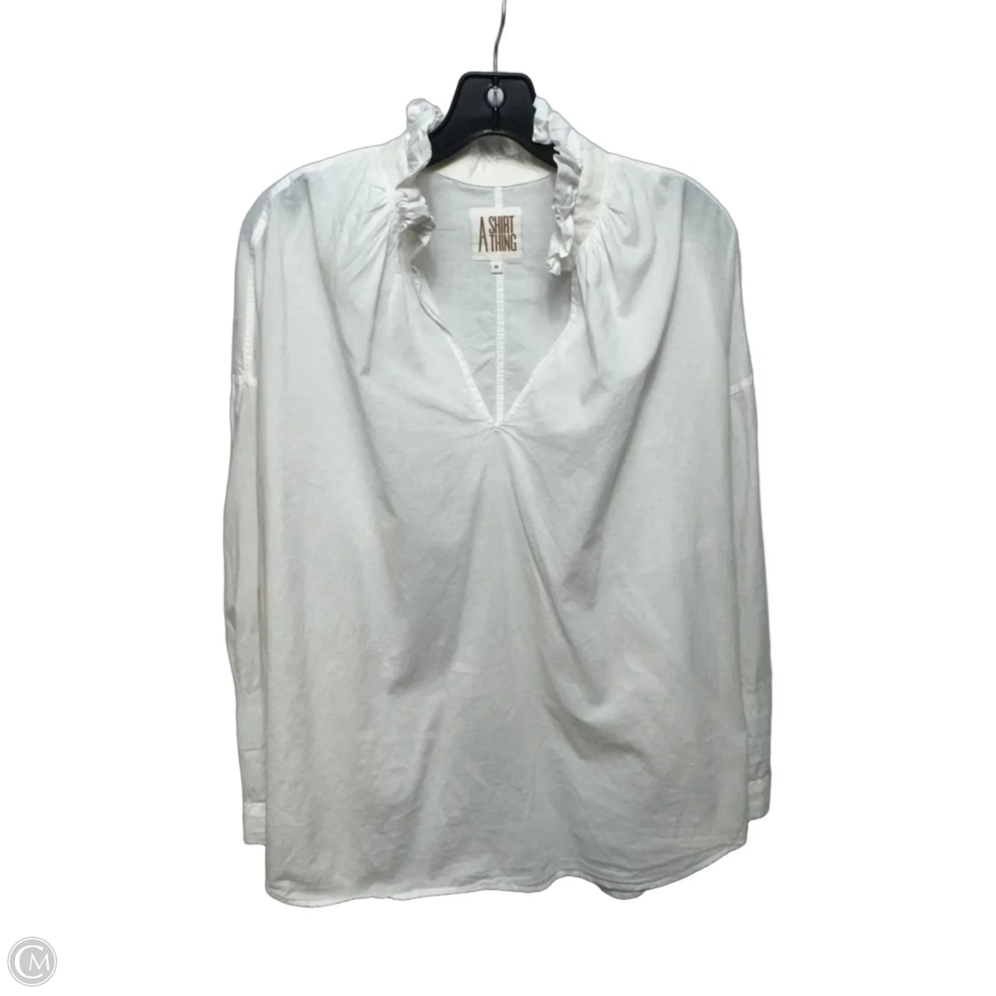 Top Long Sleeve By A Shirt Thing In White, Size: M