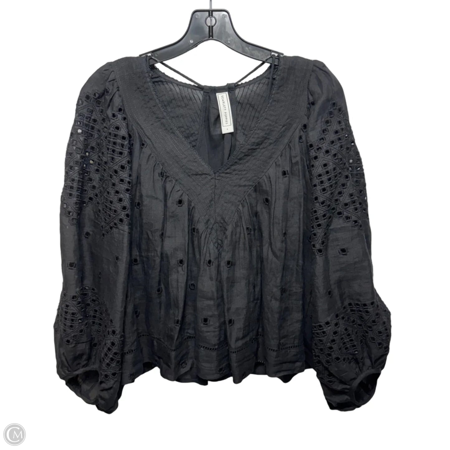 Top Long Sleeve By Scarlett Poppies In Black, Size: S