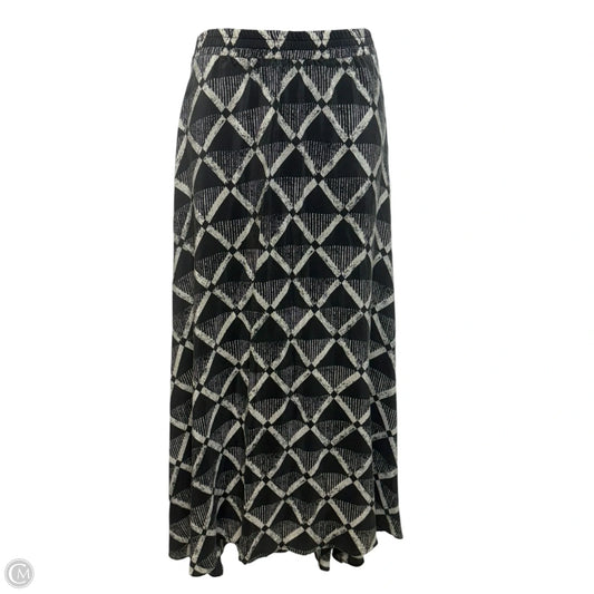 Geometric Print Silk Maxi Skirt By Porridge X Anthropologie In Black & White, Size: XS