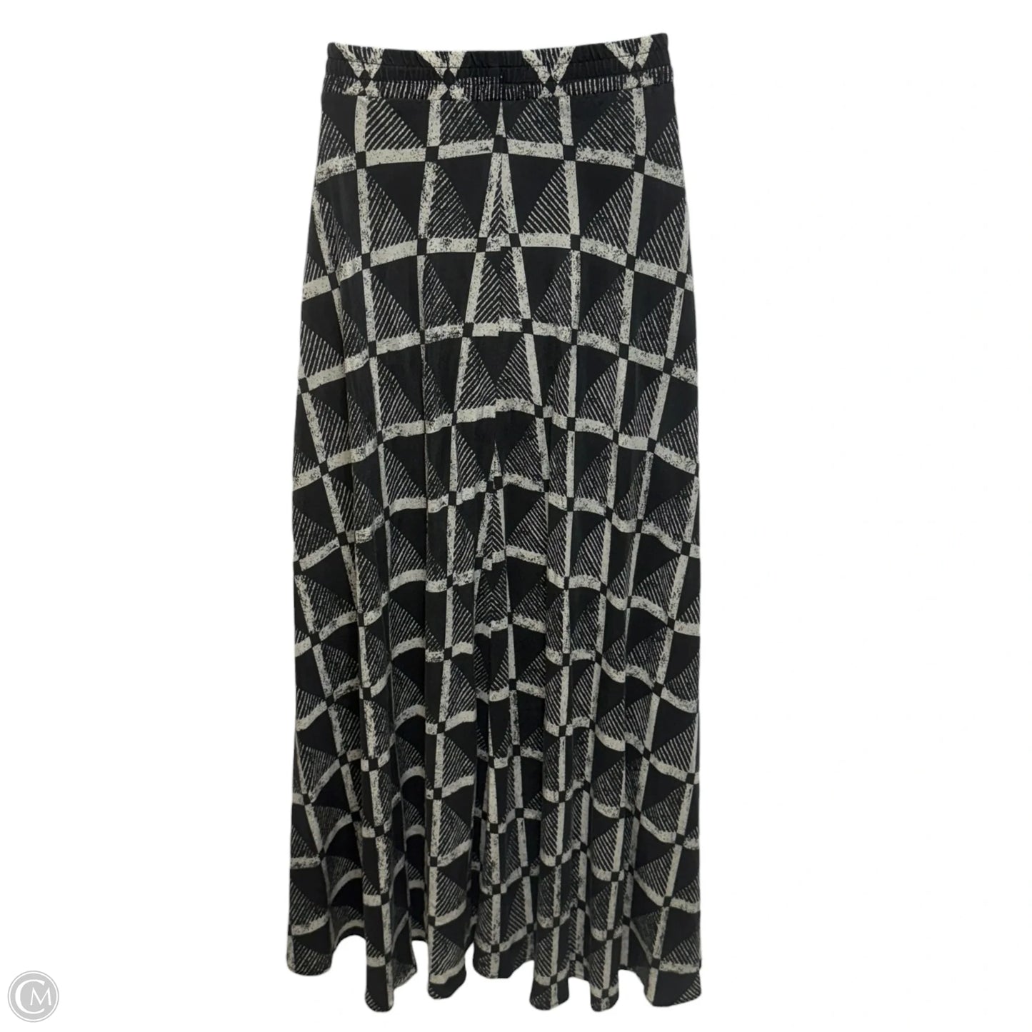 Geometric Print Silk Maxi Skirt By Porridge X Anthropologie In Black & White, Size: XS