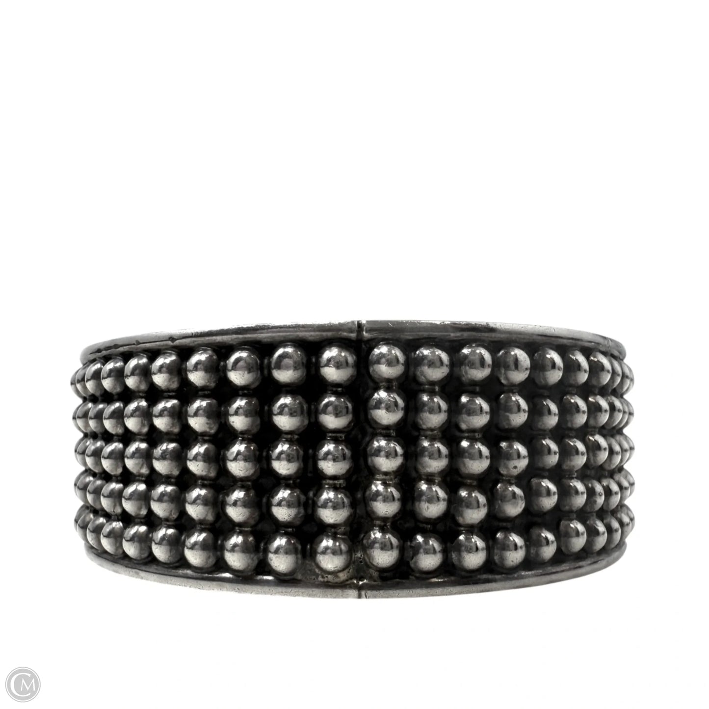 Mexican Sterling Silver Multi-Row Caviar Beaded Bangle Bracelet