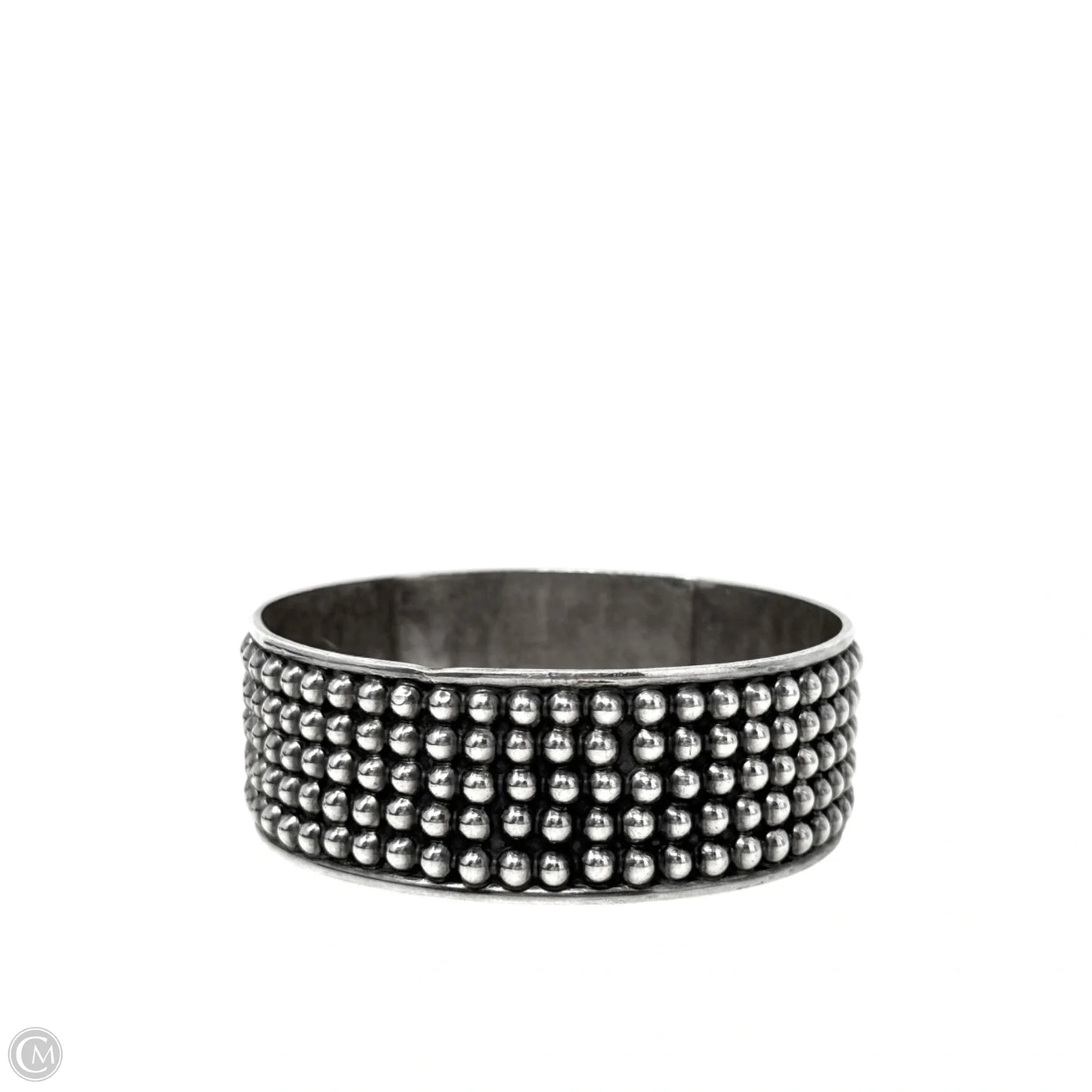 Mexican Sterling Silver Multi-Row Caviar Beaded Bangle Bracelet