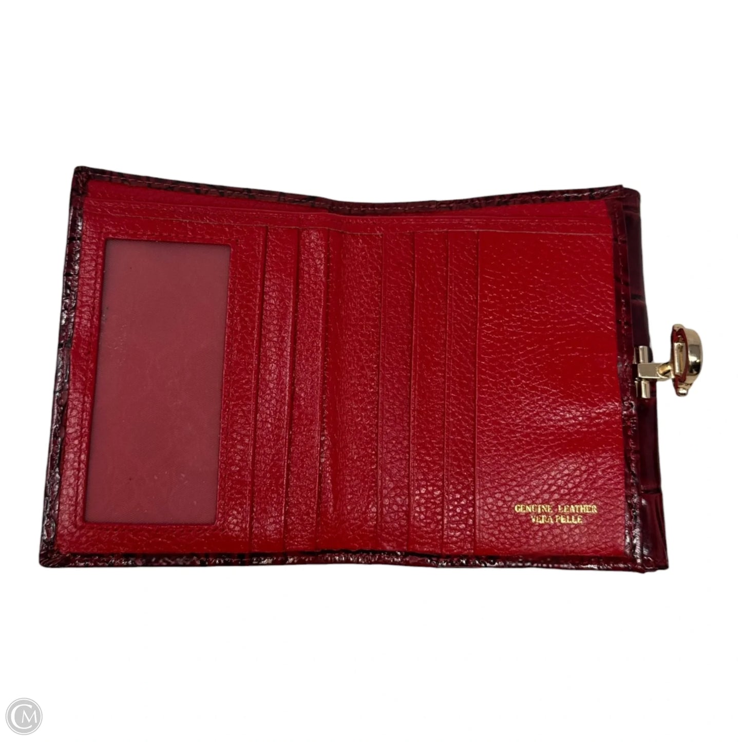 Croc Embossed Leather Bifold Wallet, Size: Small