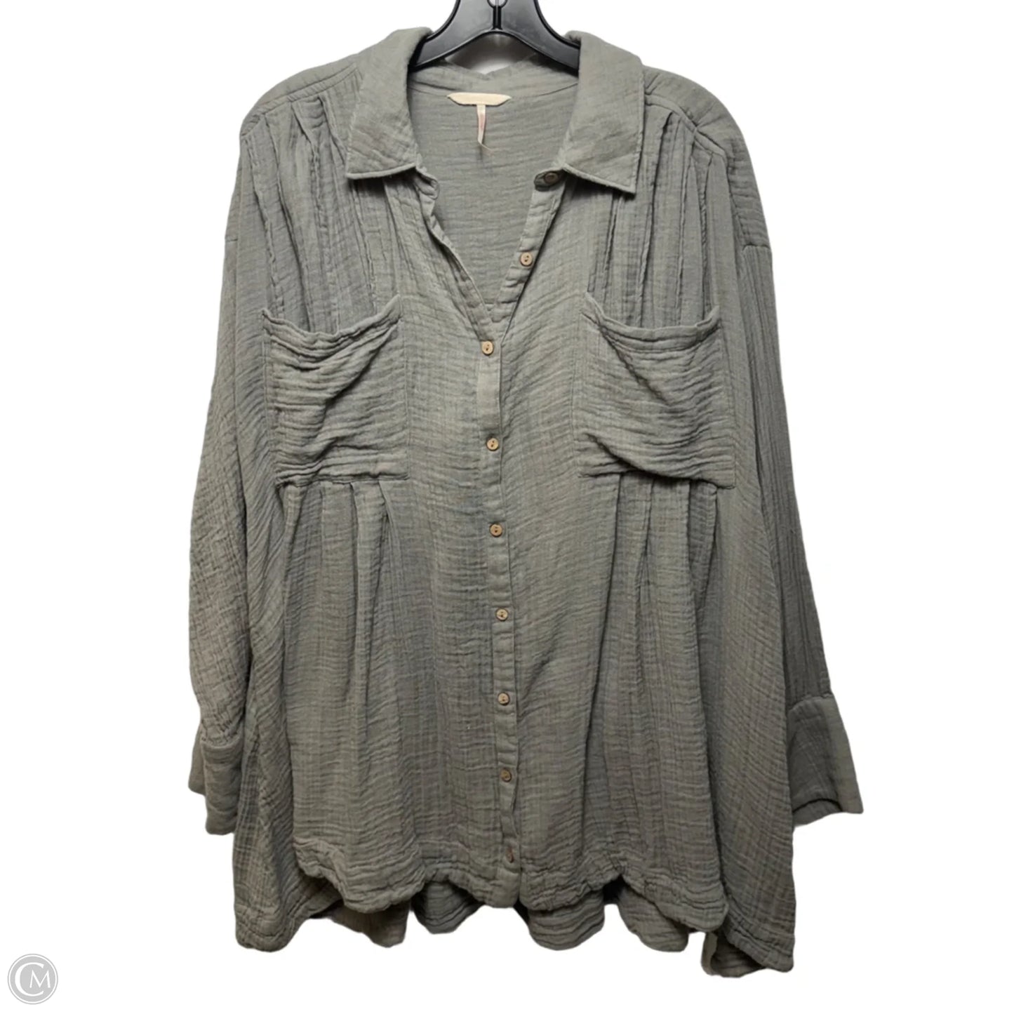 Cotton Gauze Tunic Long Sleeve By Free People In Grey, Size: M