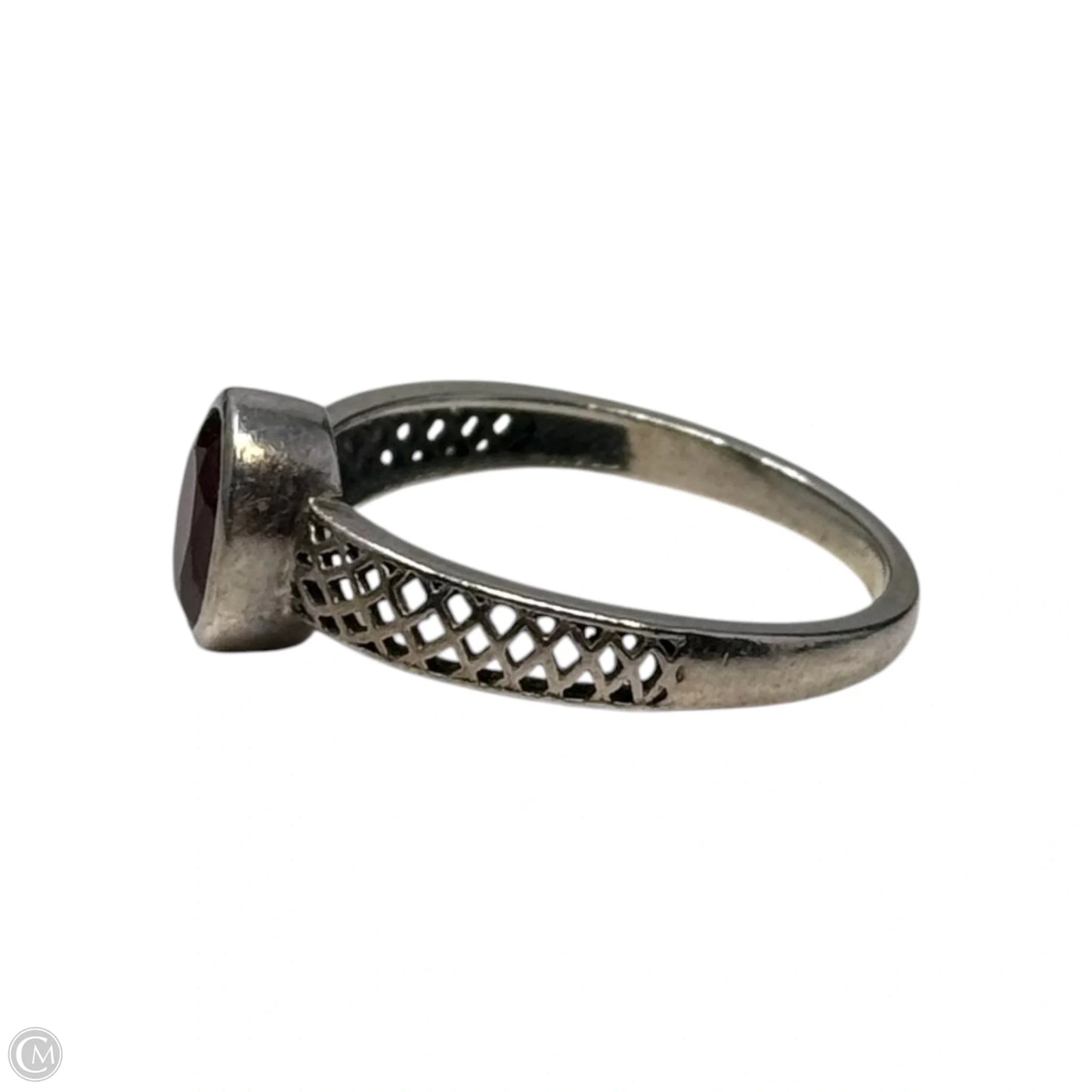 Red Stone Ring Sterling Silver, Size: 10
