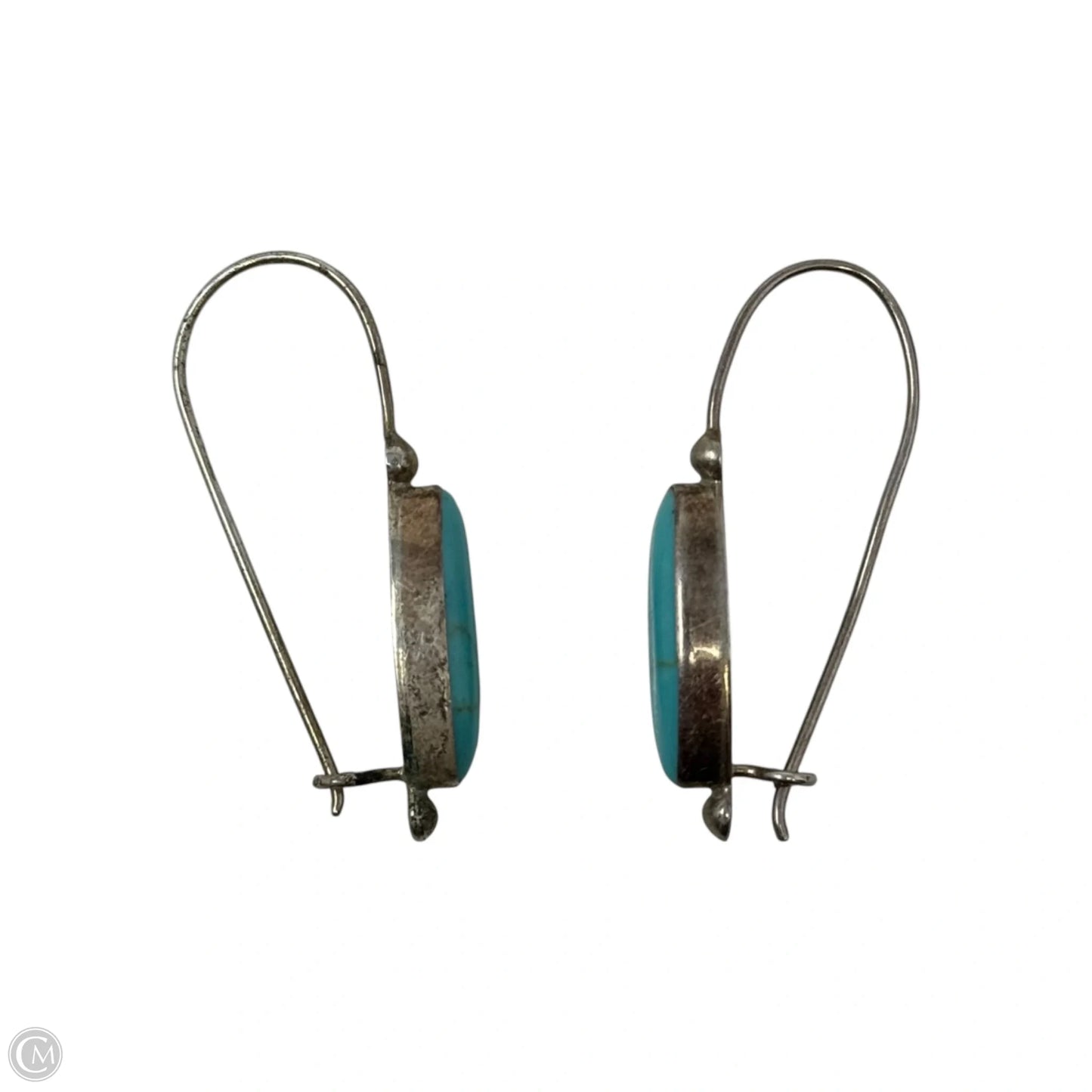 Turquoise & Mexican Sterling Silver Dangle Earrings