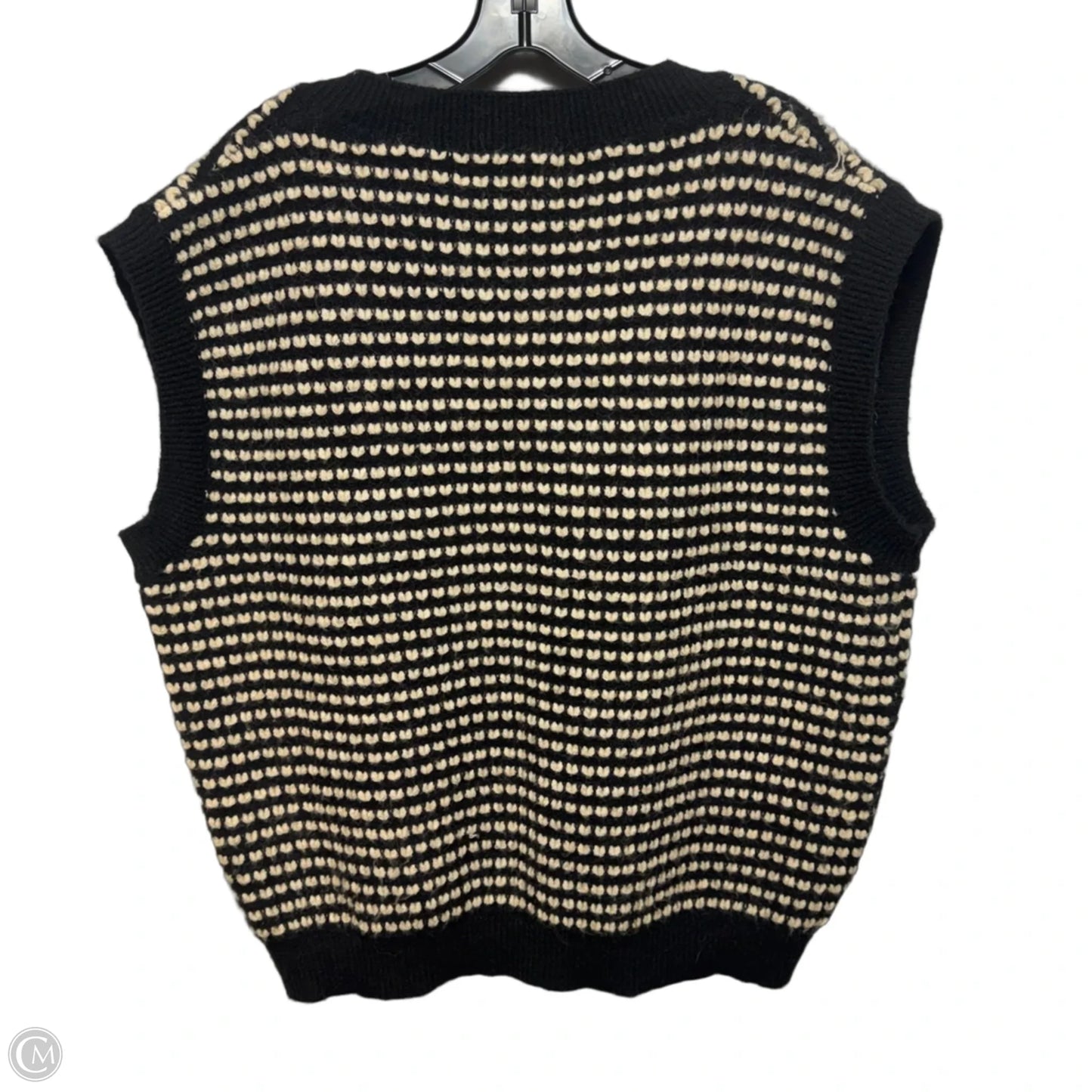Vest Sweater By Anthropologie In Black & Cream, Size: Osfm