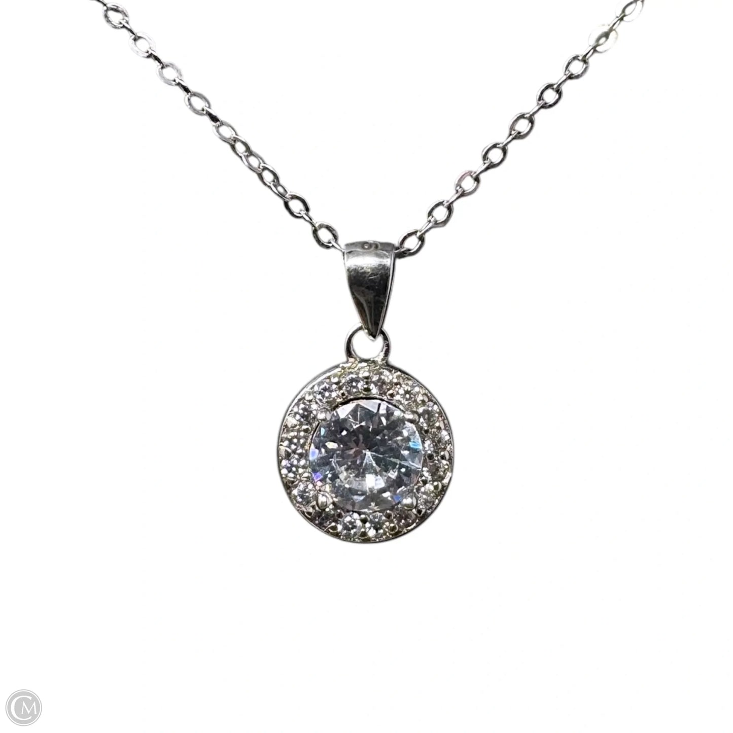 Halo Pendant Sterling Silver Necklace