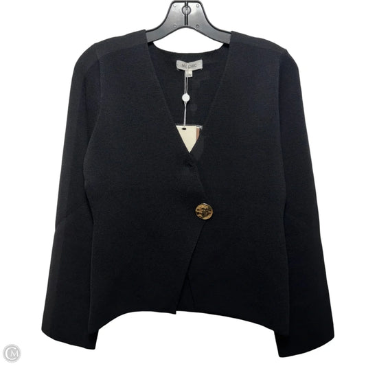 Gold Button Sweater Cardigan By My Chic In Black, Size: S