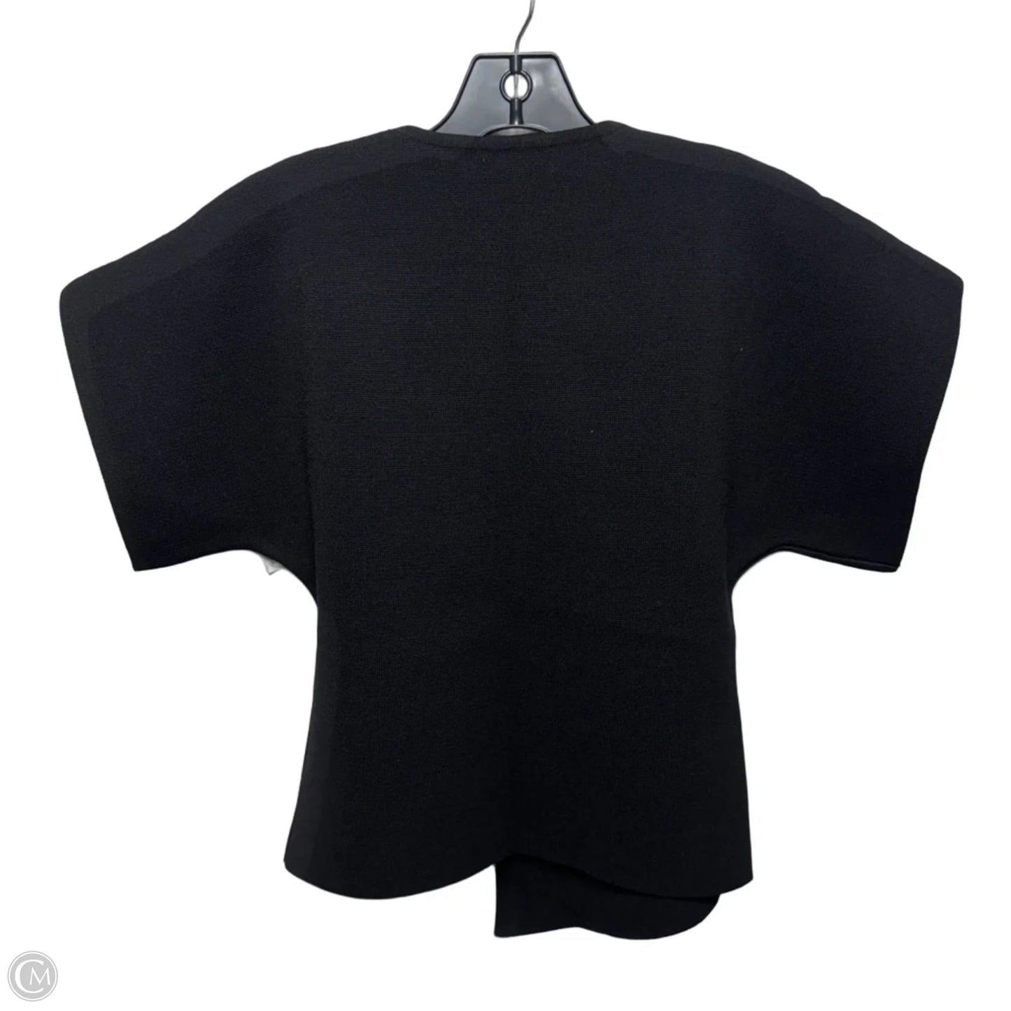 Gold Button Short Sleeve Sweater Cardigan By My Chic In Black, Size: M