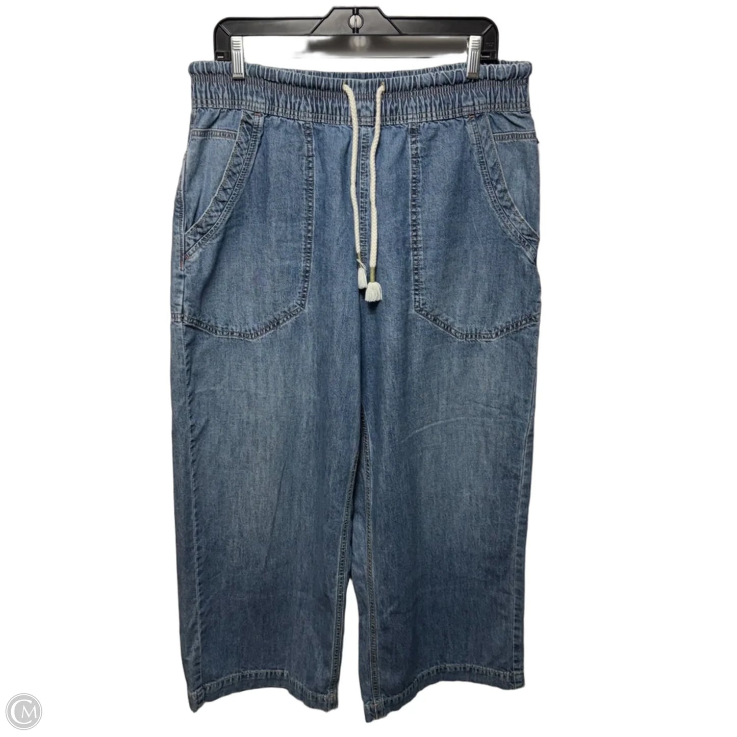 Drawstring Jeans Wide Leg By We The Free In Blue Denim, Size: M