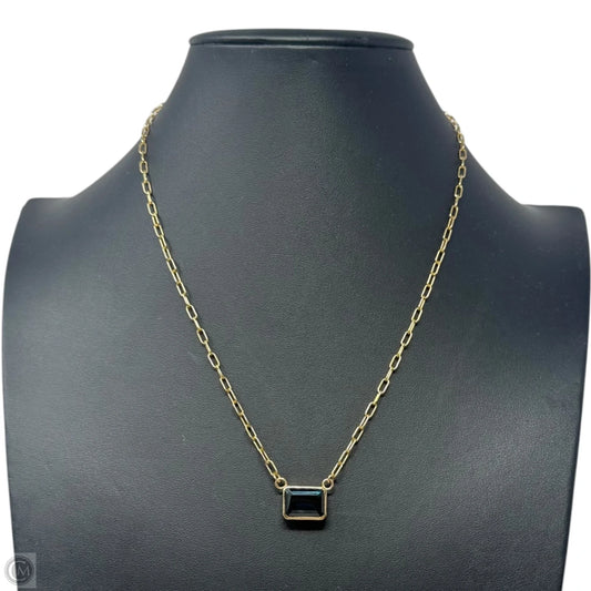 Blue Stone on Paperclip Chain Necklace