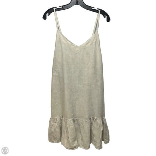 Linen Dress Casual Short By Bellambria In Cream, Size: L