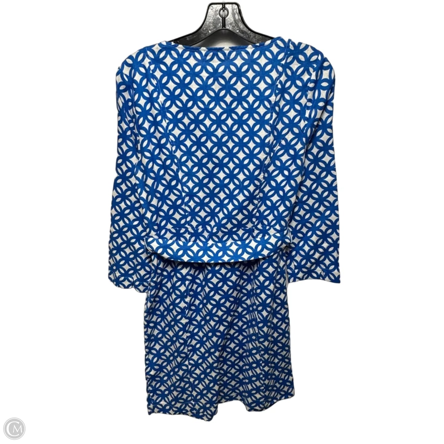 Linen Dress Casual Short By Boden In Blue & White, Size: 6