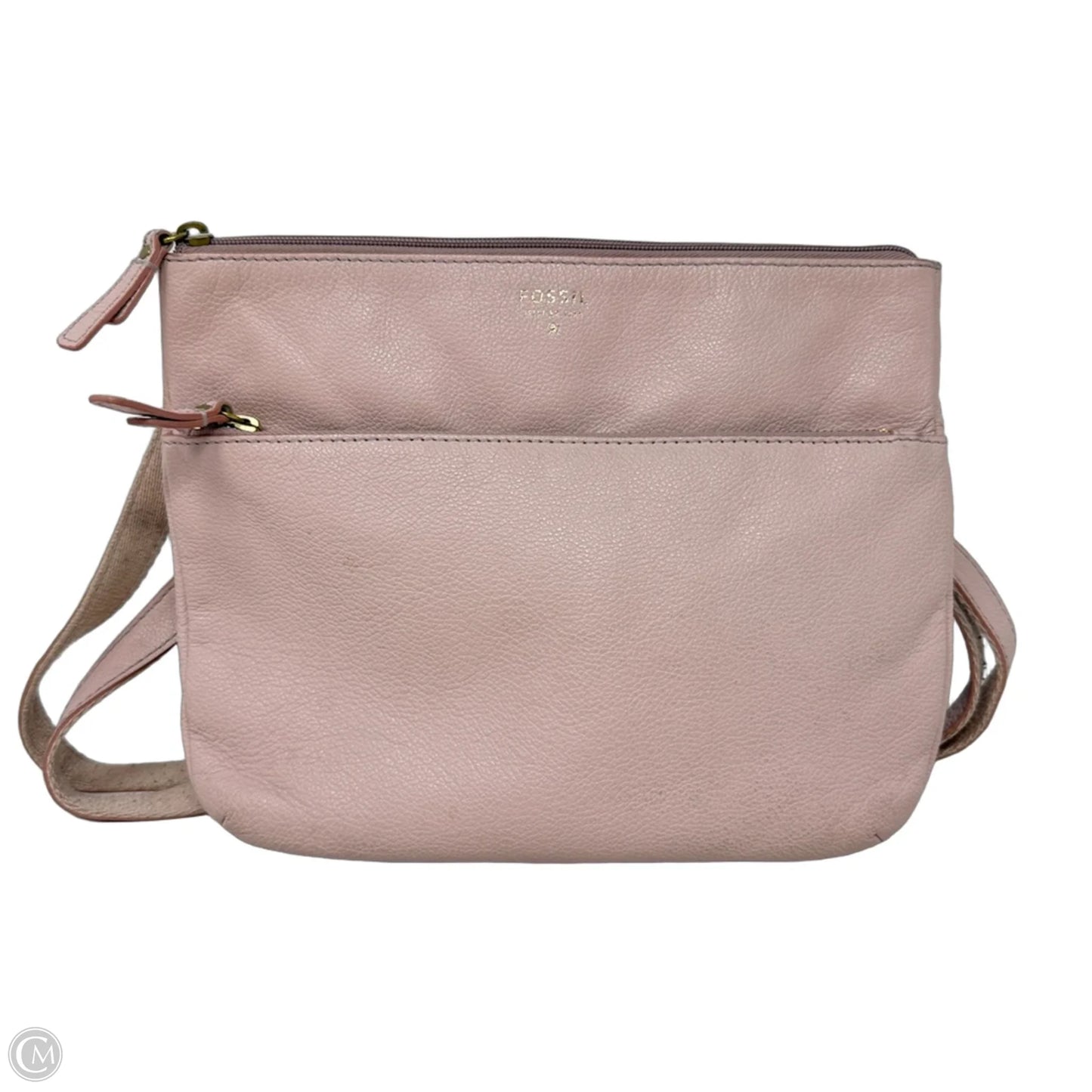 Crossbody Leather By Fossil, Size: Medium