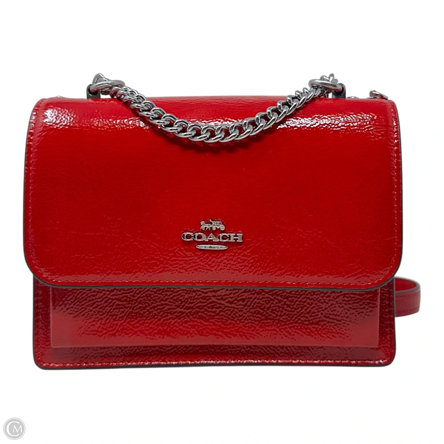 Klare Mini Patent Handbag Designer By Coach, Size: Small