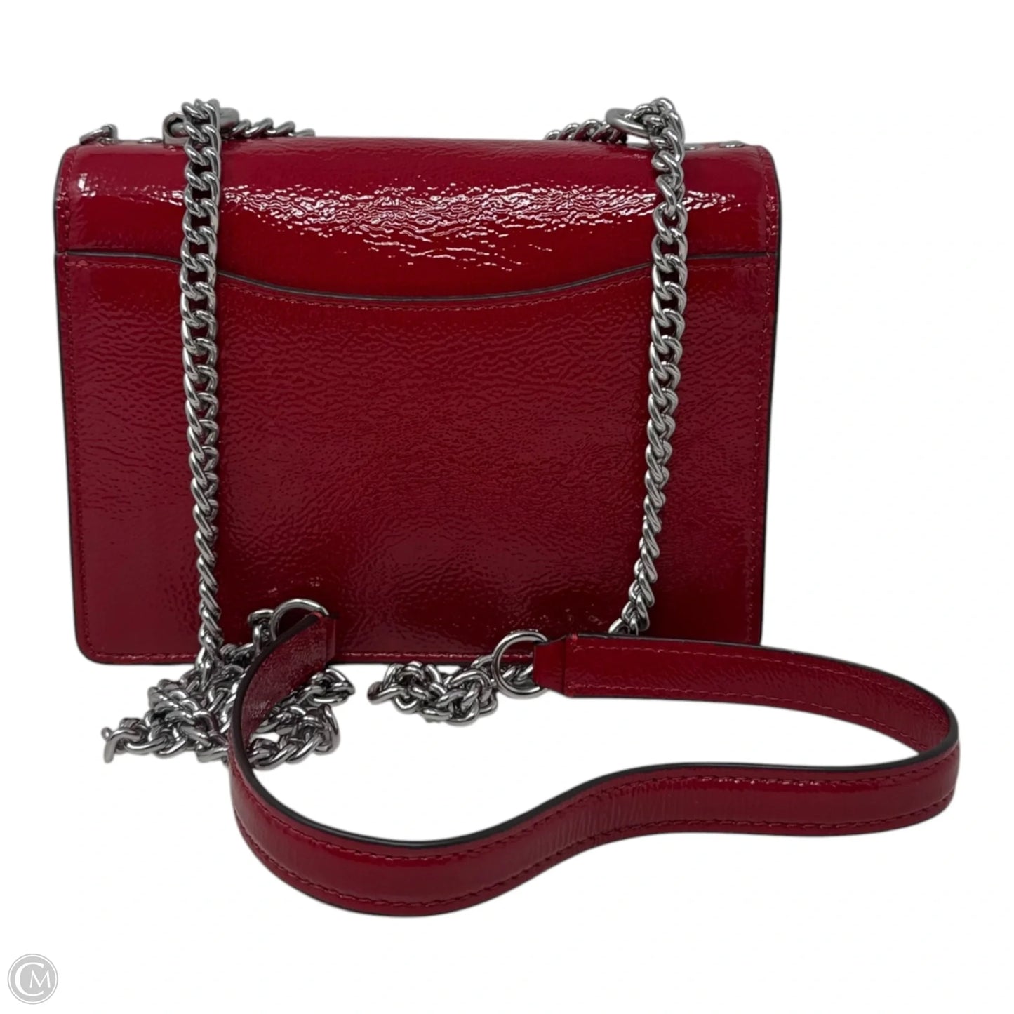 Klare Mini Patent Handbag Designer By Coach, Size: Small