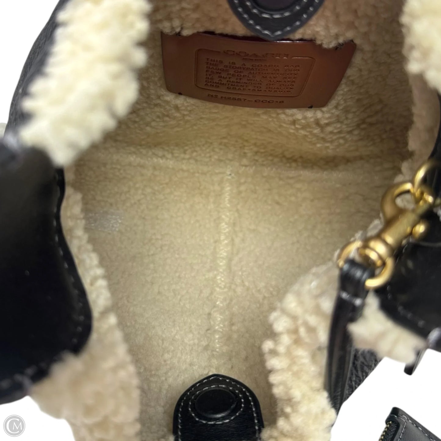 Brooklyn Shearling Handbag Designer By Coach, Size: Medium