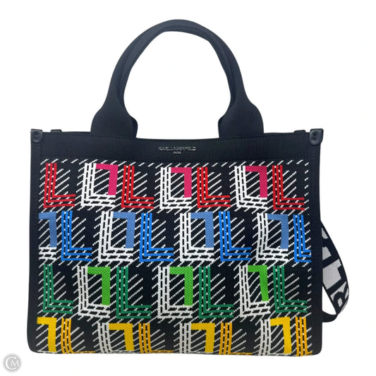Knit Tote Handbag Designer By Karl Lagerfeld, Size: Medium