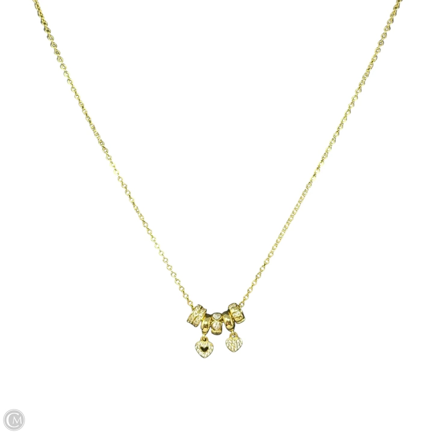 Gold Tone Heart Charms Necklace