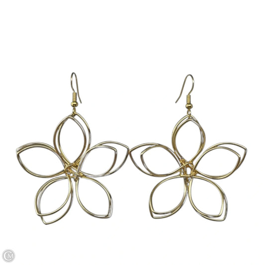 Gold Tone Wire Flower Earrings