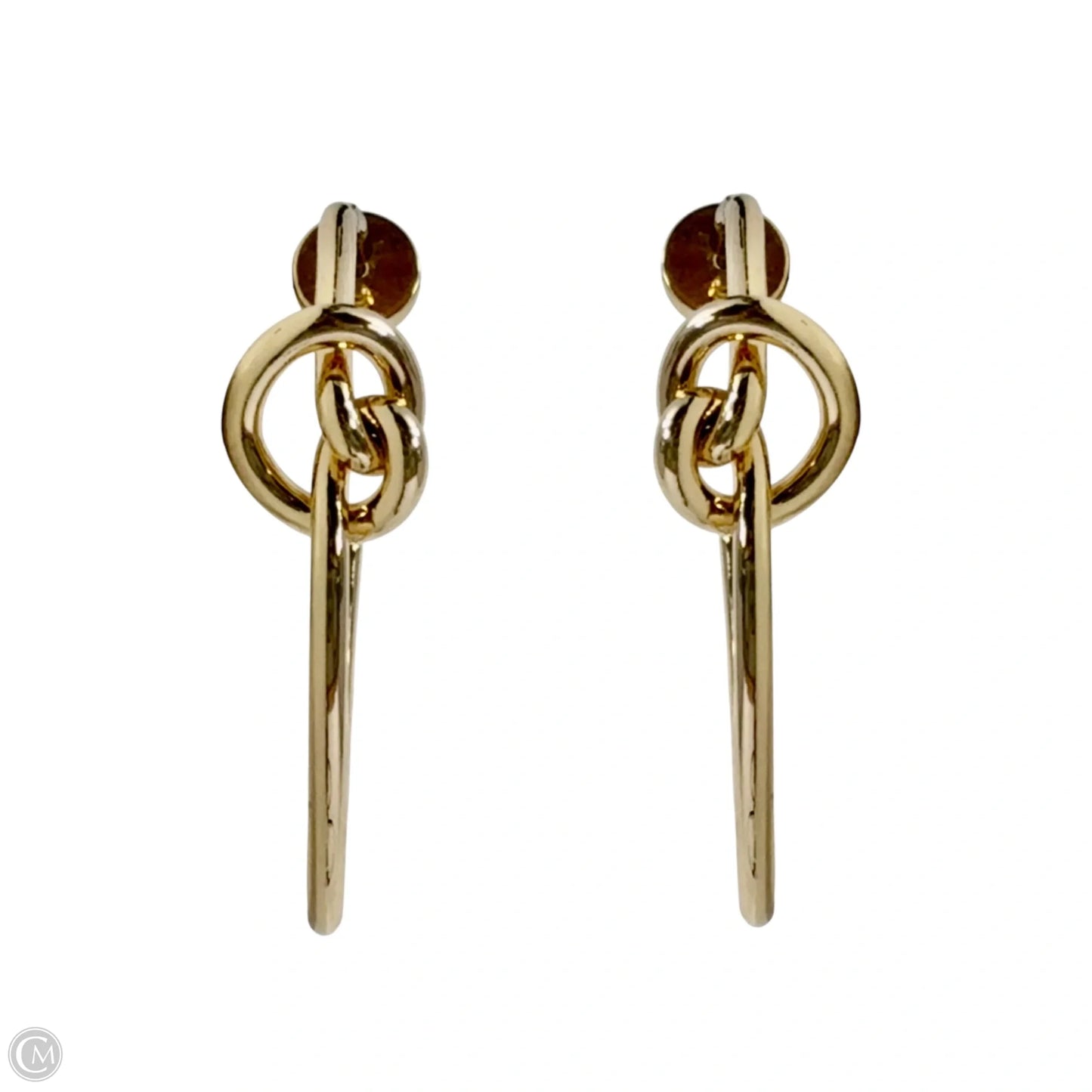 Gold Tone Knot Hoop Earrings
