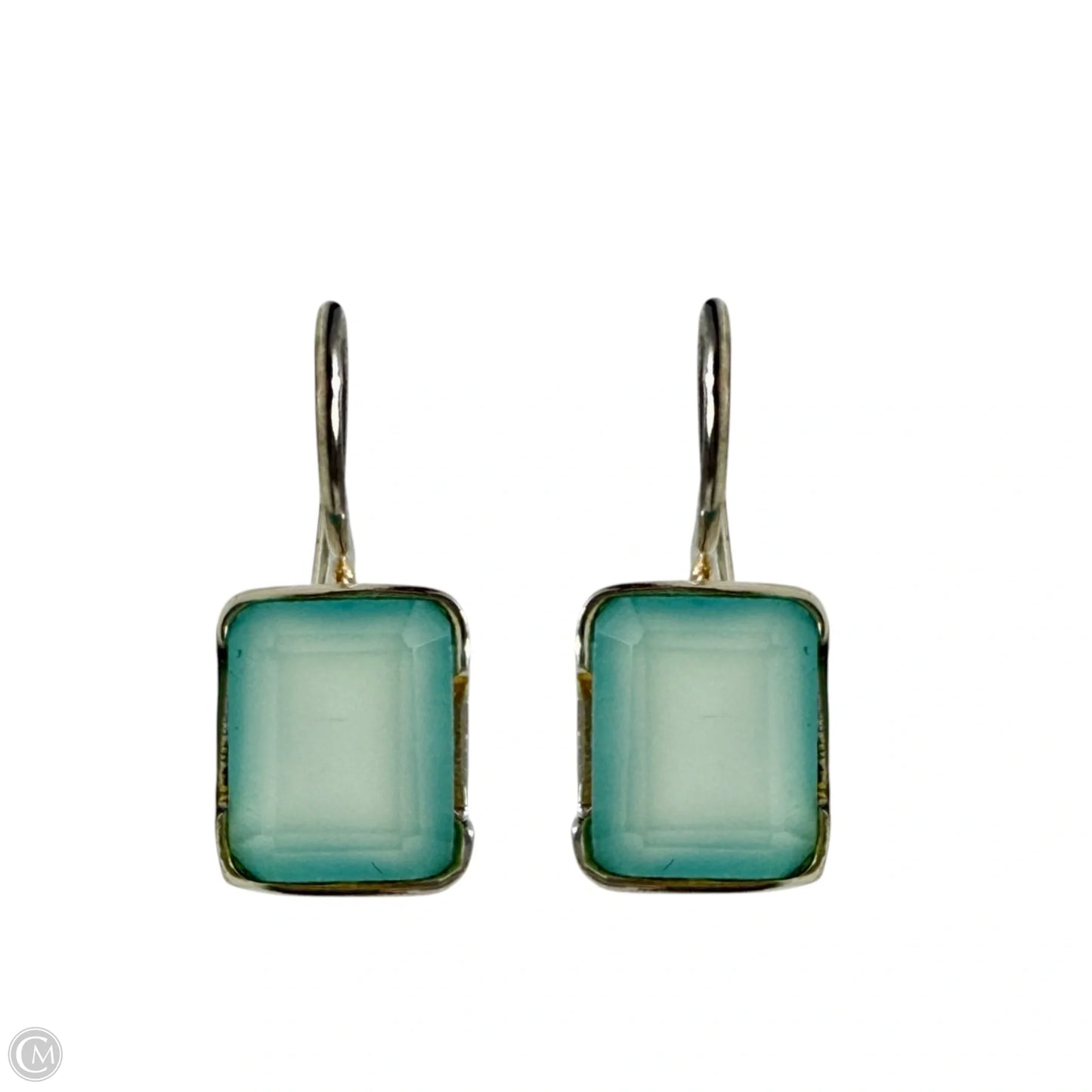 Sterling Silver & Aqua Chalcedony Drop Earrings By YS India