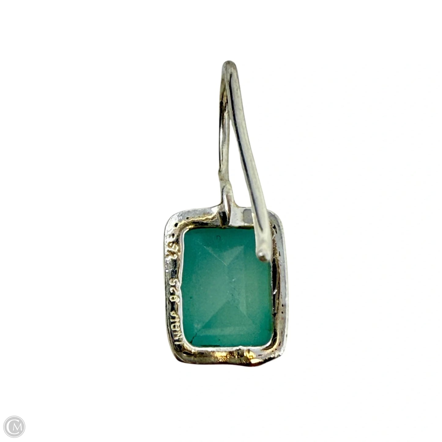 Sterling Silver & Aqua Chalcedony Drop Earrings By YS India