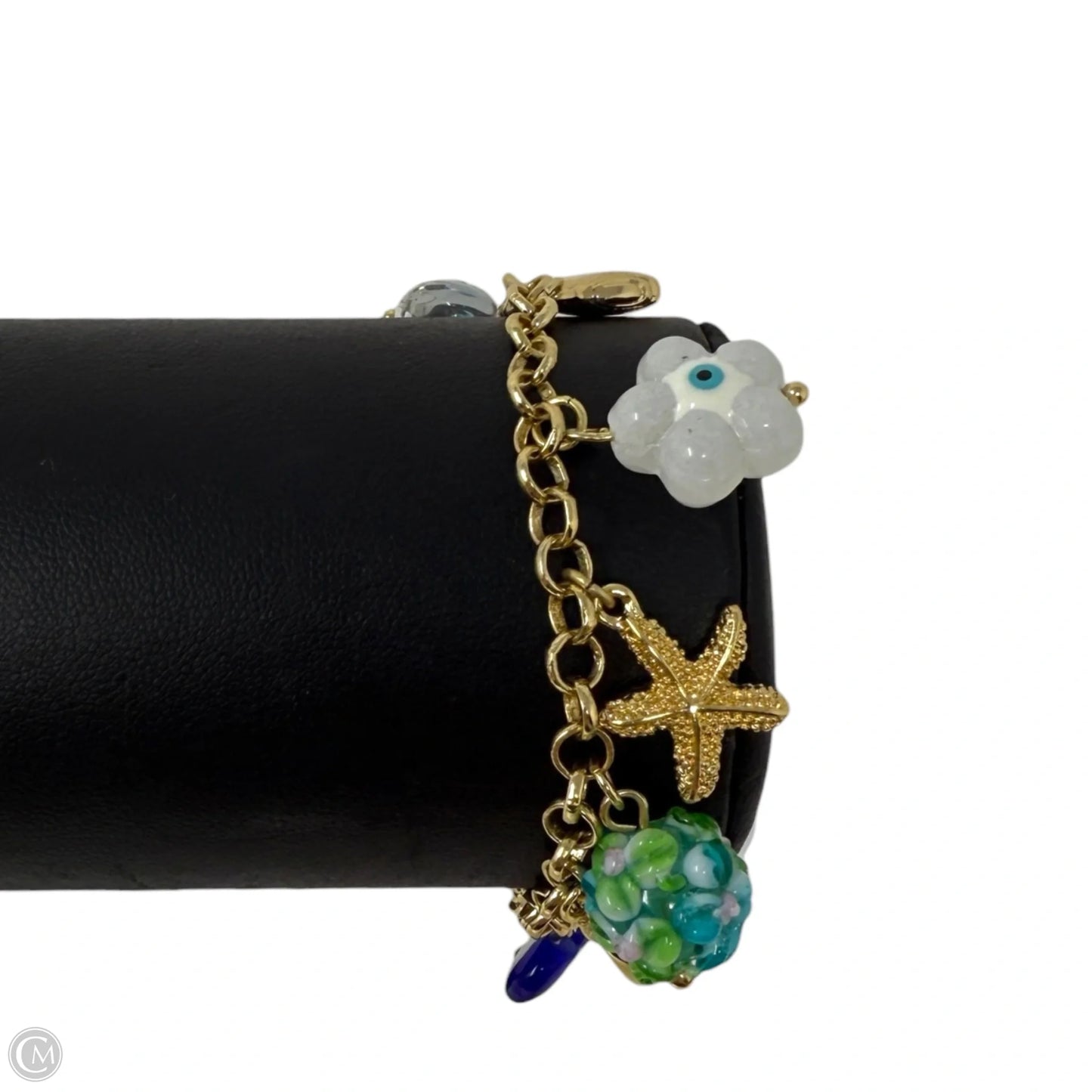 Sea Life & Heart Glass Charm Bracelet By House Of Harlow 1960