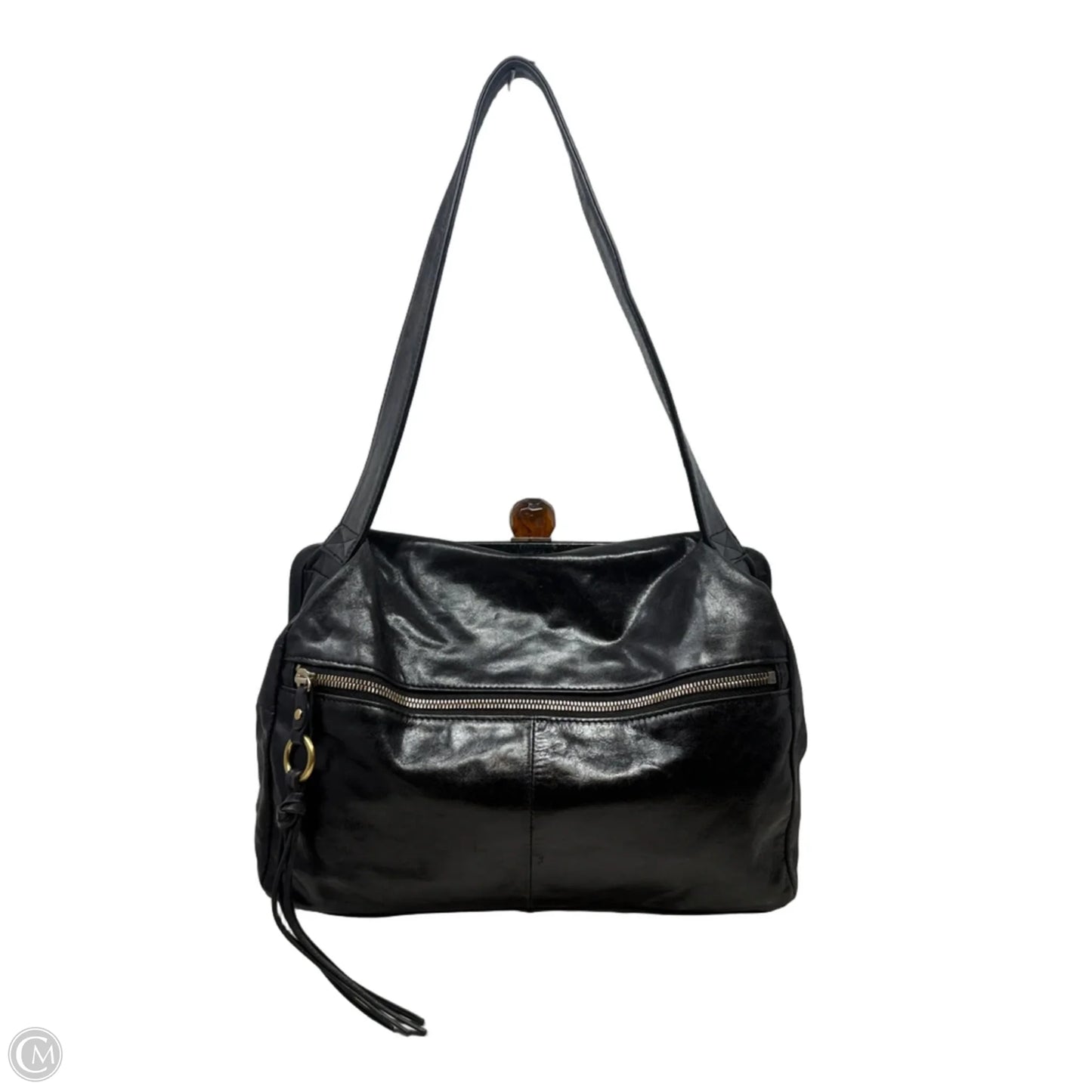 Vintage Vivian Frame Leather Bag By Hobo Intl, Size: Medium