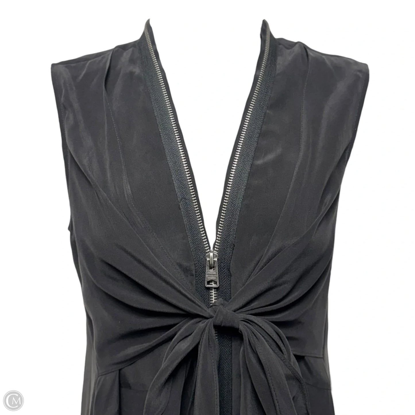 Silk Zip Dress Designer By All Saints In Black, Size: S