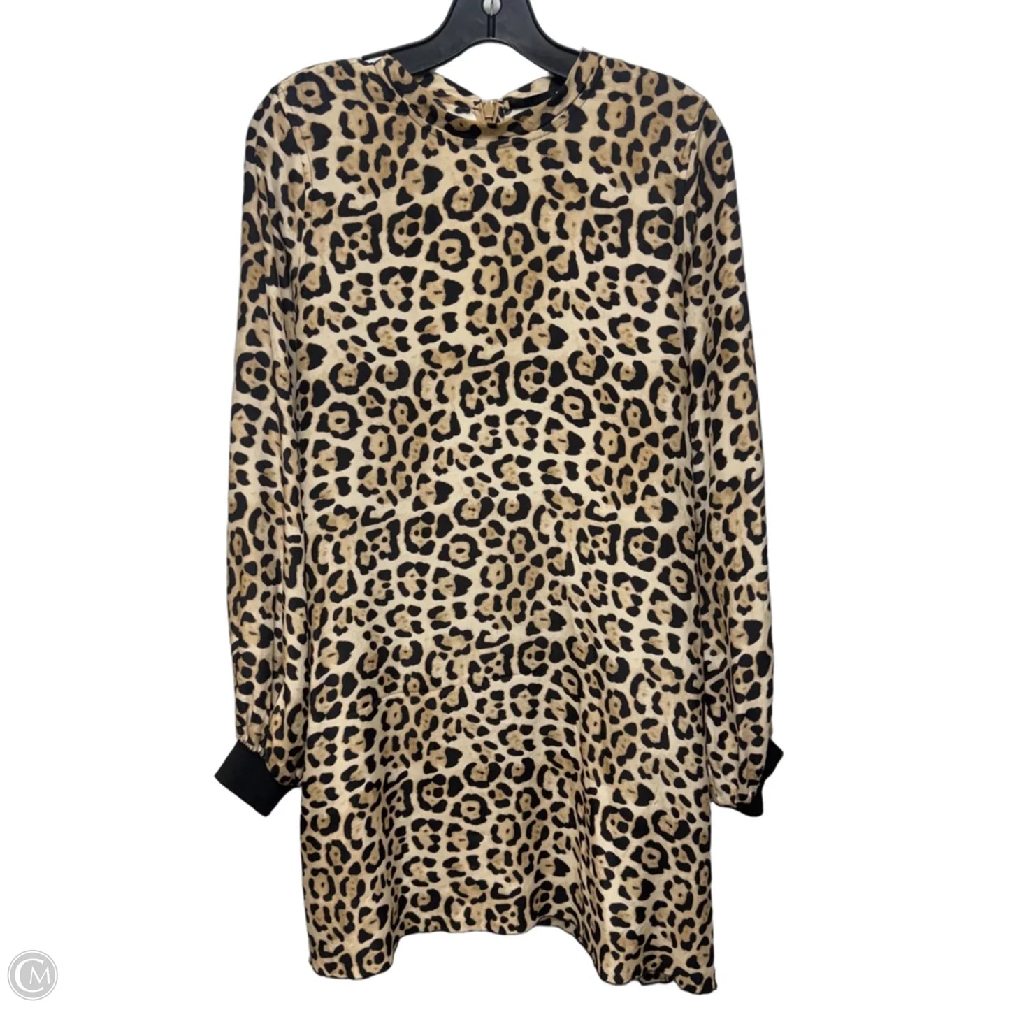 Leopard Print Silk Charmeuse Bishop Sleeve Dress By ATM In Animal Print, Size: M (estimated)