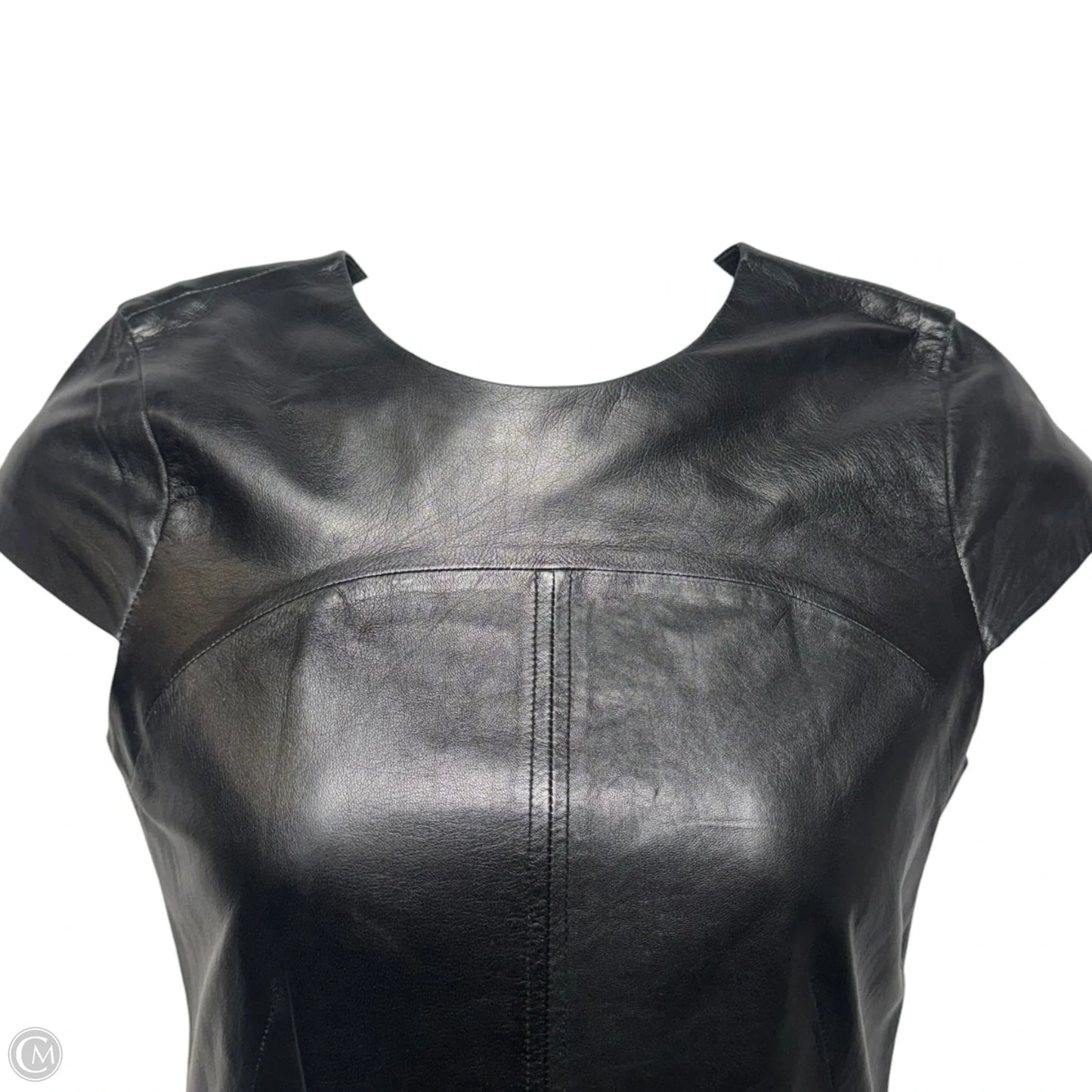 Leather Cap Sleeve Mini Dress By Vince In Black, Size: 8