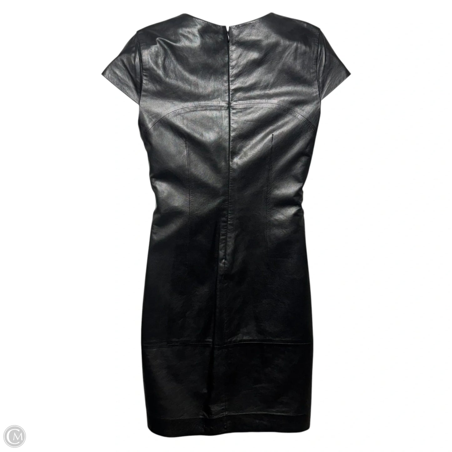 Leather Cap Sleeve Mini Dress By Vince In Black, Size: 8