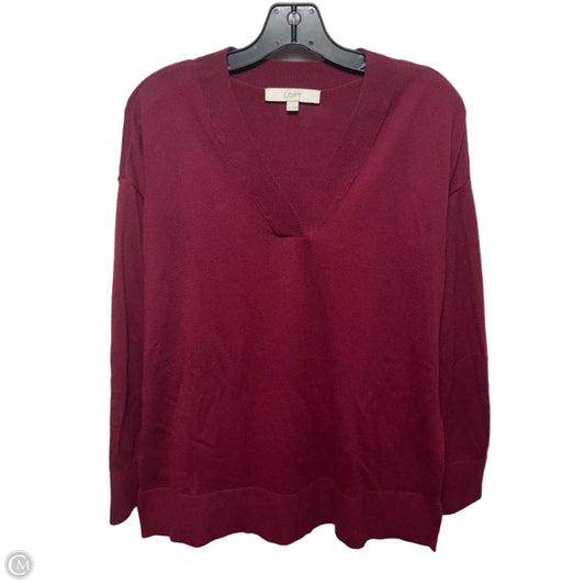 V-Neck Sweater By Loft In Red, Size: M