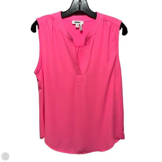 Top Sleeveless By Dkny In Pink, Size: M