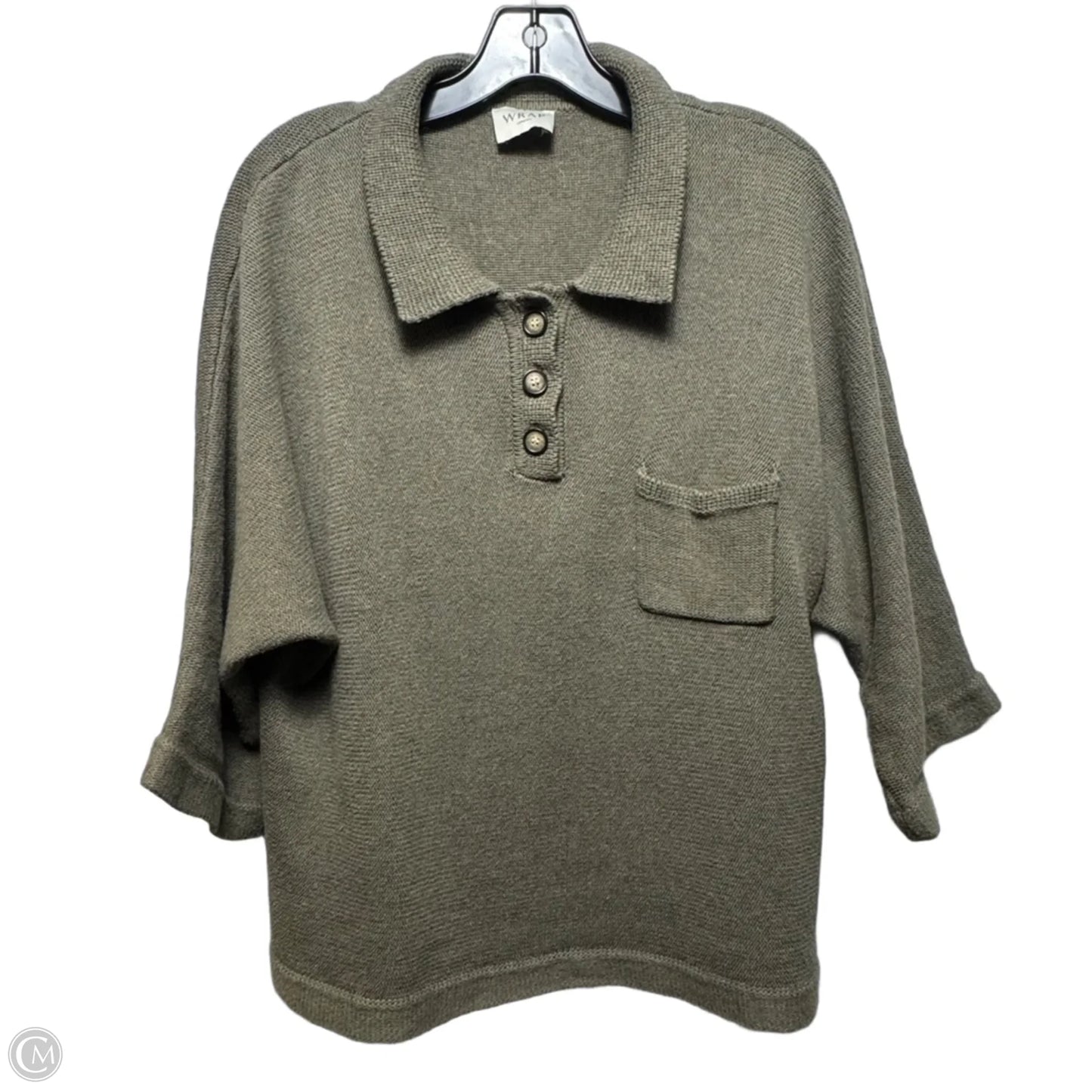 Sweater By Wrap In Green, Size: 10