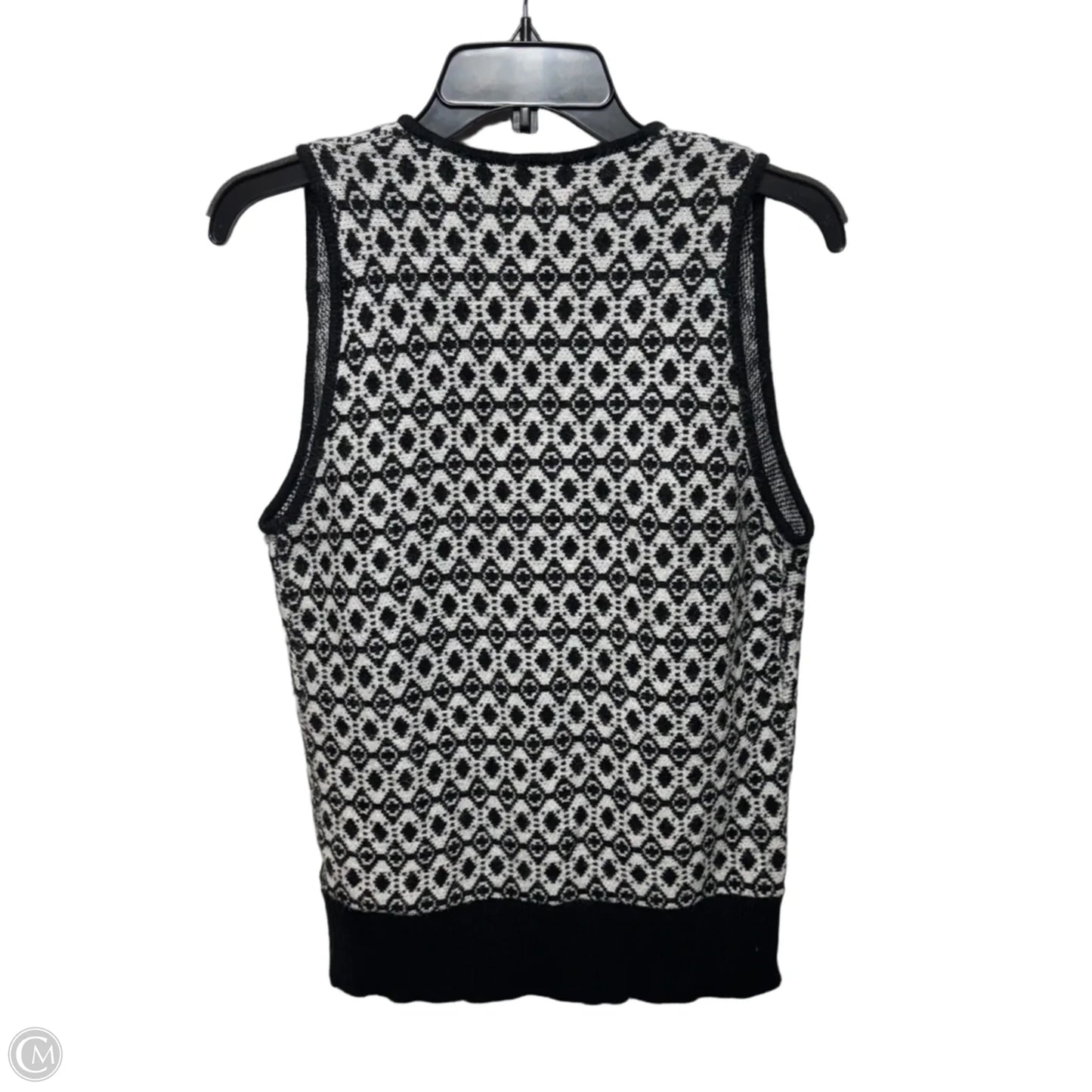 Vest Sweater By Maeve In Black & White, Size: L
