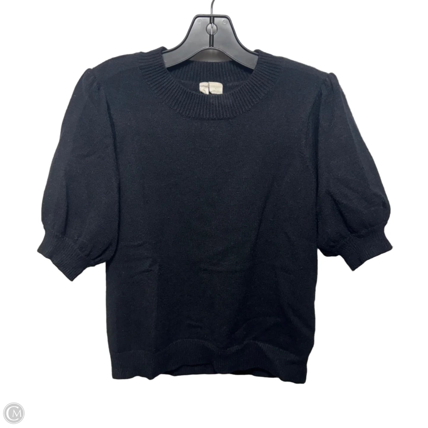 Sweater Short Sleeve By Moth In Black, Size: L