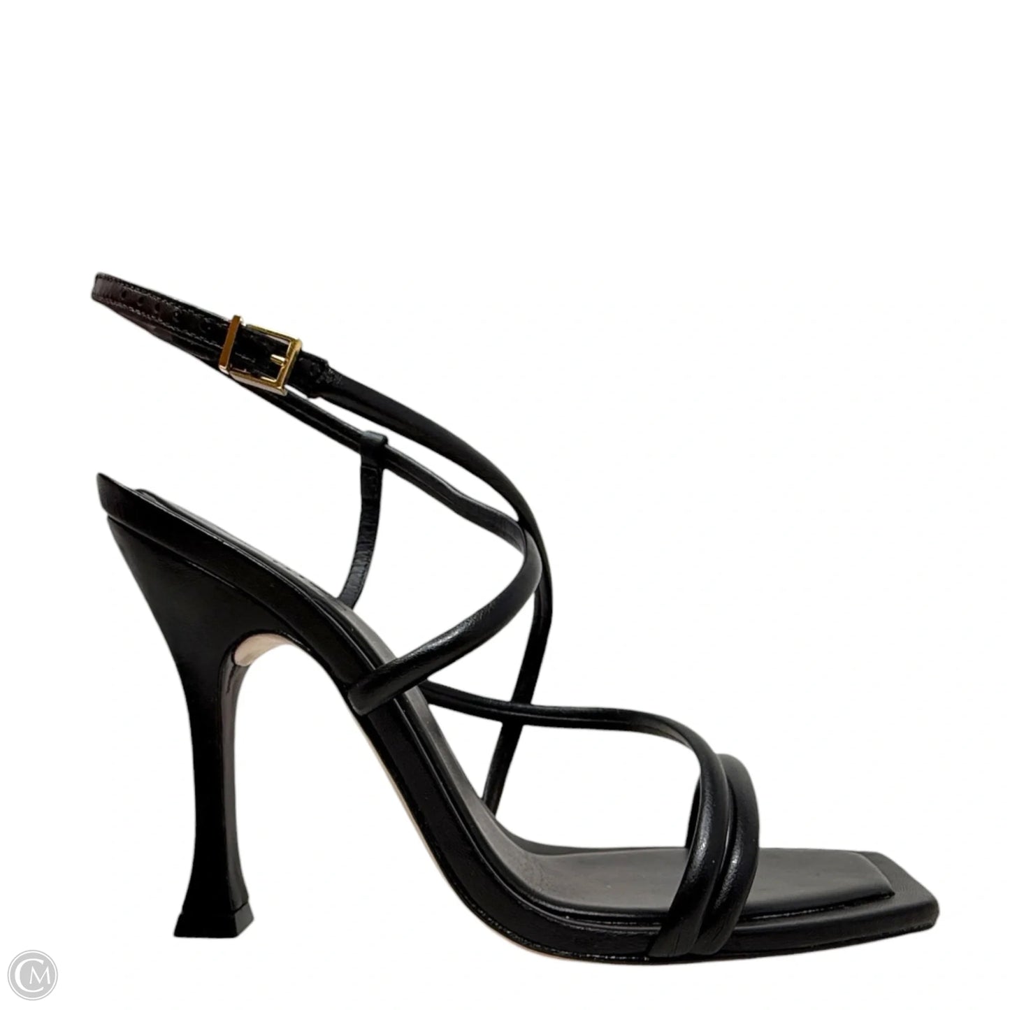 Lovi Strappy Stiletto Leather Sandals By Schutz In Black, Size: 9