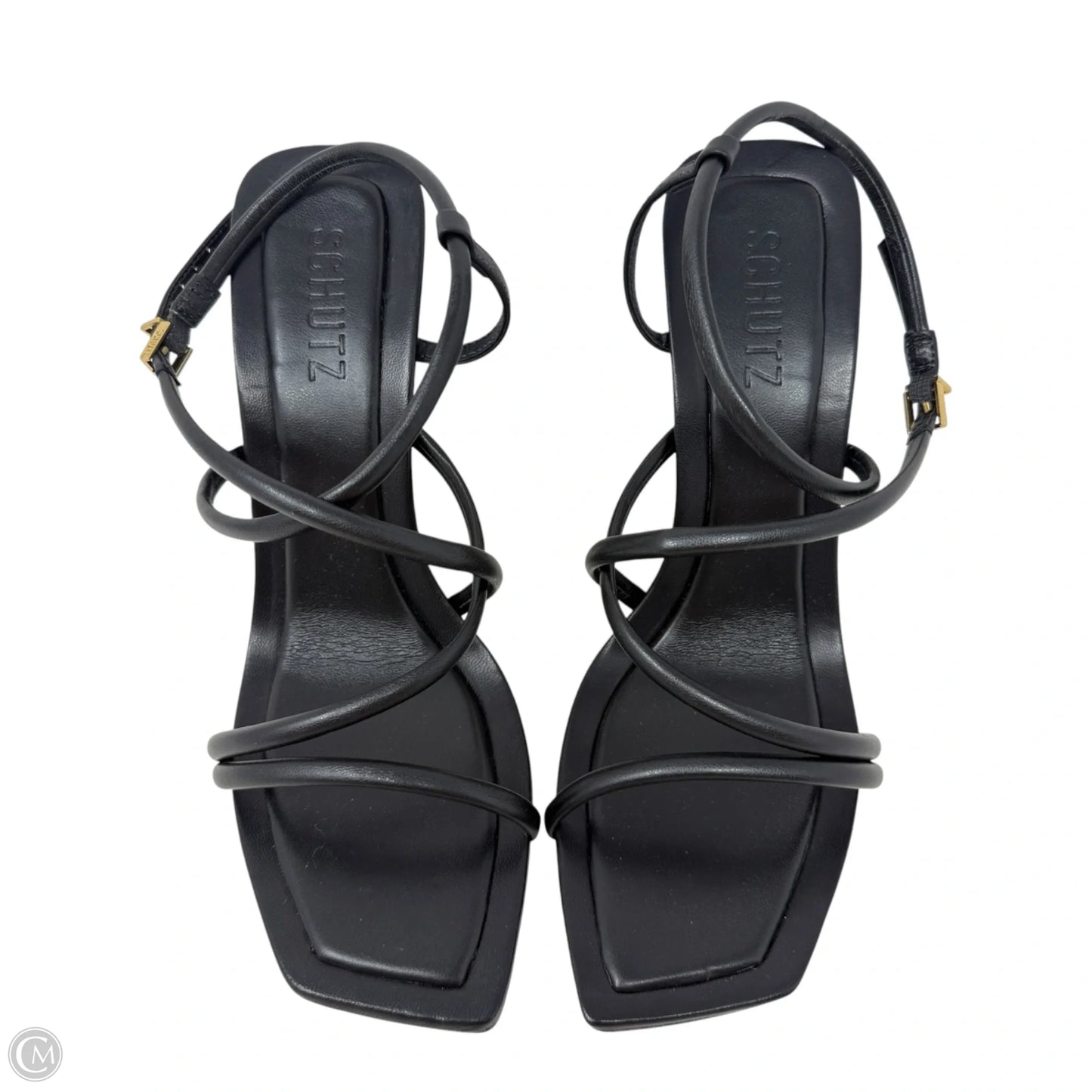 Lovi Strappy Stiletto Leather Sandals By Schutz In Black, Size: 9