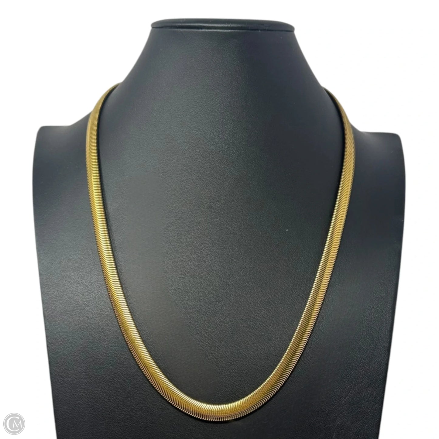 Gold Tone Stainless Steel Herringbone Necklace