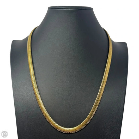 Gold Tone Stainless Steel Herringbone Necklace