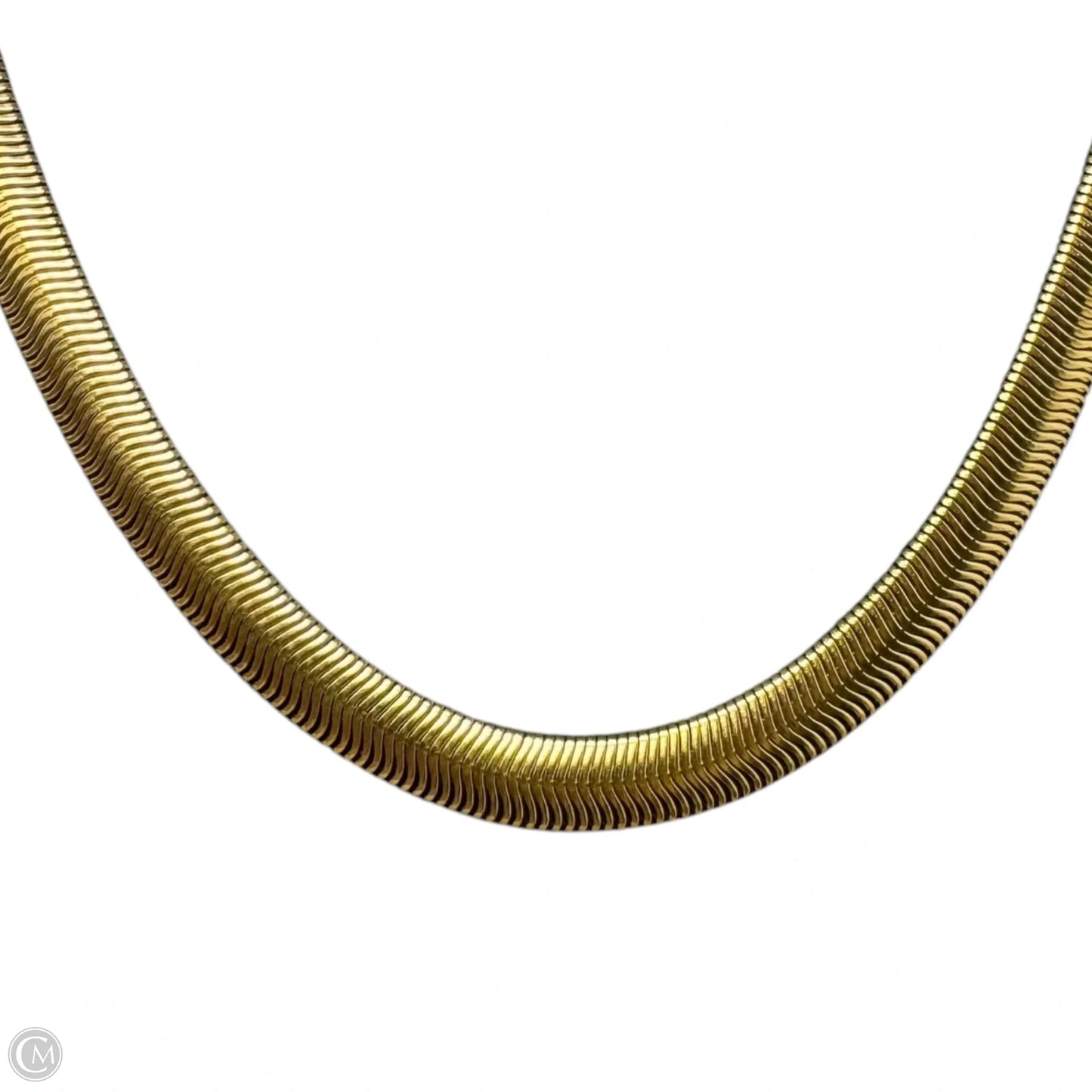 Gold Tone Stainless Steel Herringbone Necklace