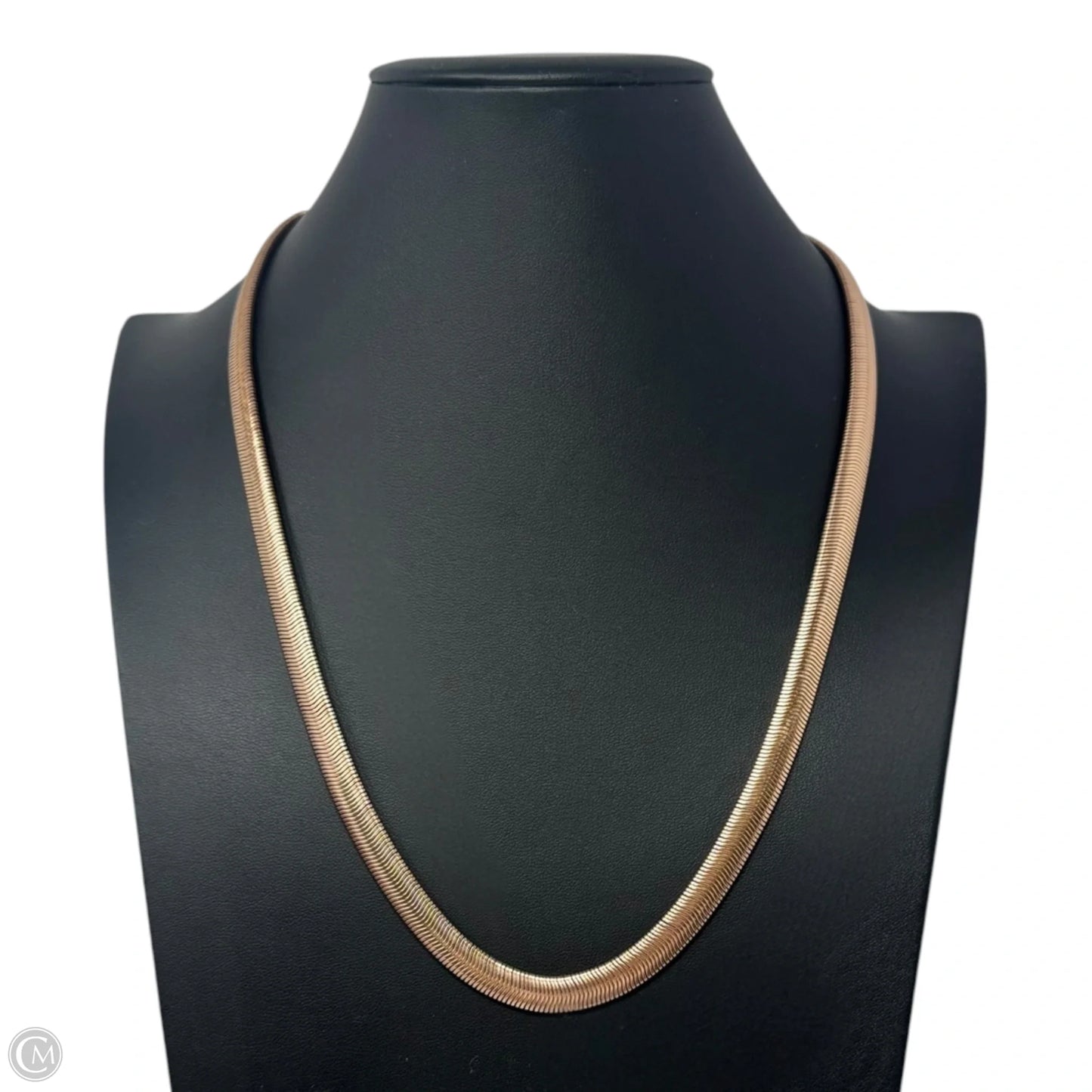 Rose Gold Tone Stainless Steel Herringbone Necklace